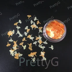 PrettyG 1 Box Pearl Macaron Ginkgo Leaf Shape Glitter Mixes Color Sequins for DIY Making Art Craft Nail Decoration Accessories