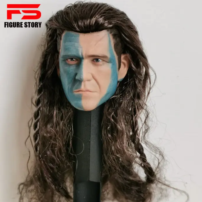 1/6 Scale Male movie star head Scottish General Braveheart Mel Gibson As William Wallace Head Sculpt fit 12'' action body model