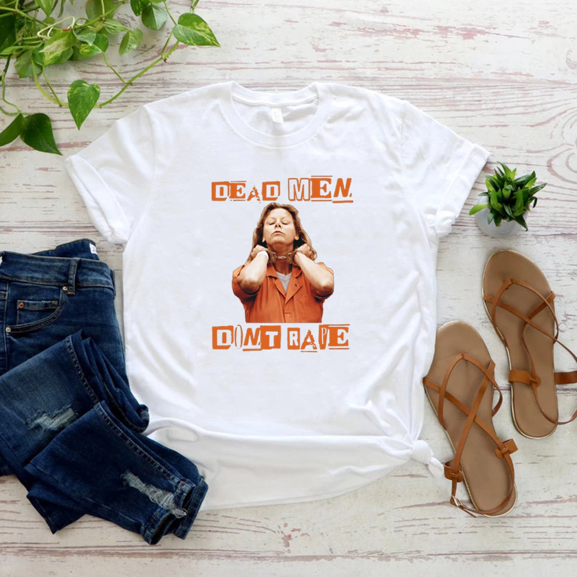 Dead Men Don't Rape T Shirt Aileen Wuornos American Serial Killer T-Shirt Women Vintage T-shirt Short Sleeve Tees Streetwear Top