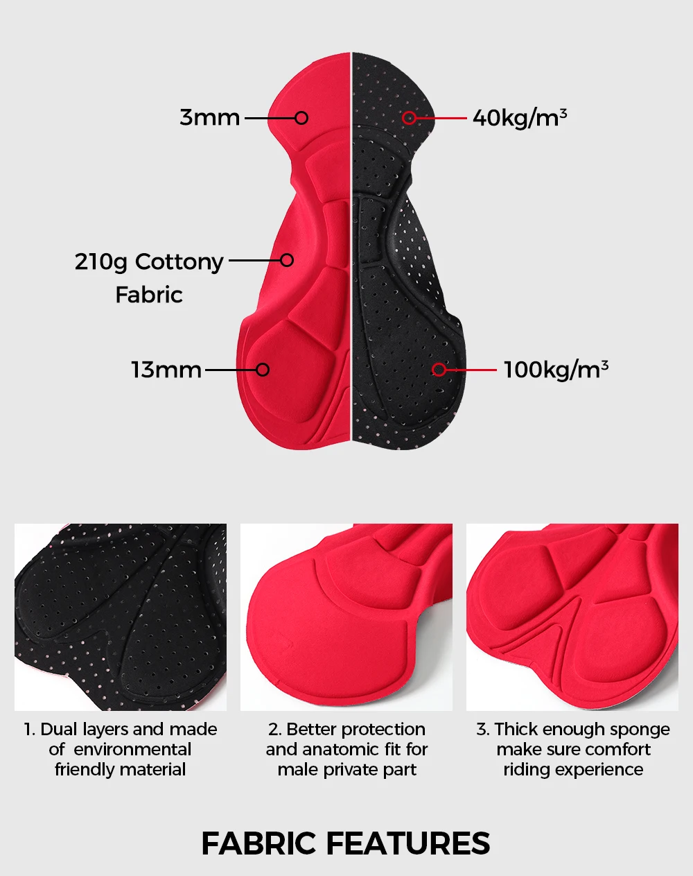 ZRSE Herren-Radhose mit Trägern, 5H-Polsterung, reflektierenden Streifen, hochelastisch, atmungsaktiver Netzstoff am Rücken, feuchtigkeitsableitend, mit Tasche, für Straßen- und Mountainbike. – Detail 7