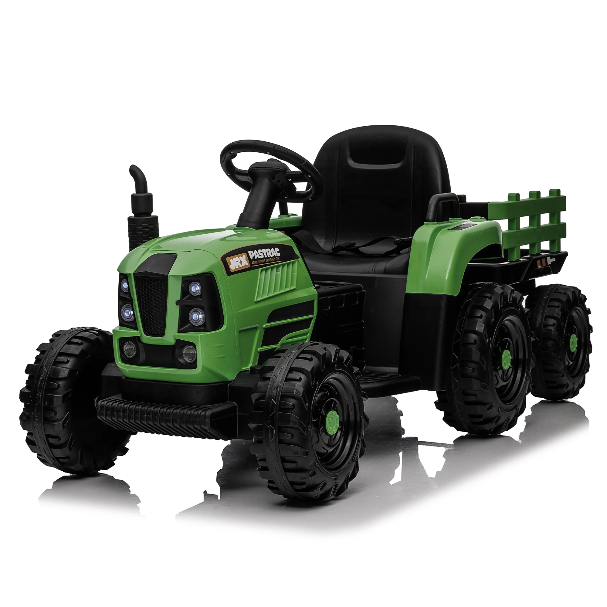 Ride on Tractor with Trailer,24V 400W Powered Electric Tractor Toy w/Remote Control,electric car for kids,Three speed adjustable