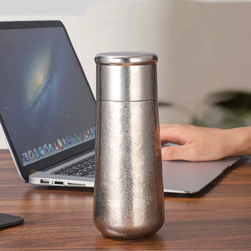 

400ml Pure Titanium THERMOS CUP/WATER BOTTLE With Magnetic Lid And Tea Filter,Double-layer,Antibacterial,Portable VACUUM FLASKS