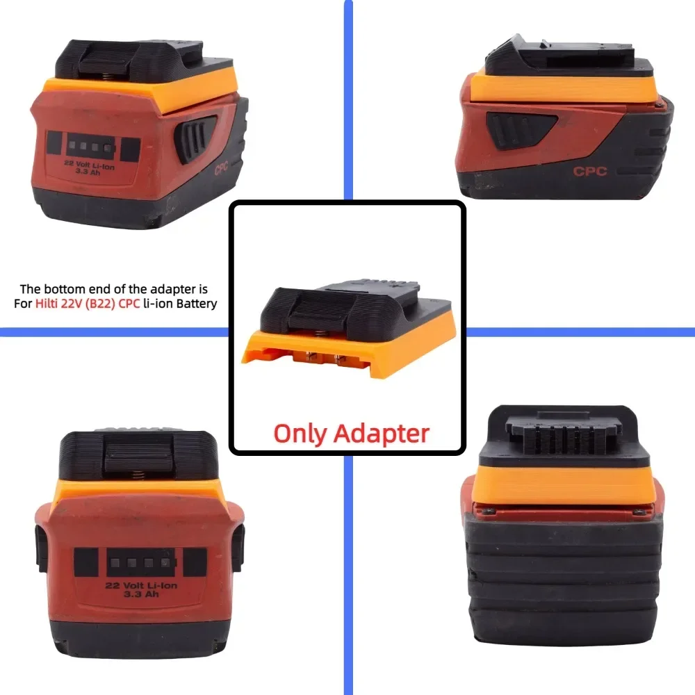 Para Hilti 22V (B22) Convertidor de batería de litio CPC a DeWalt 18V 20V MAX XR DCB Series Adaptador de herramienta de taladro inalámbrico (solo adaptador)