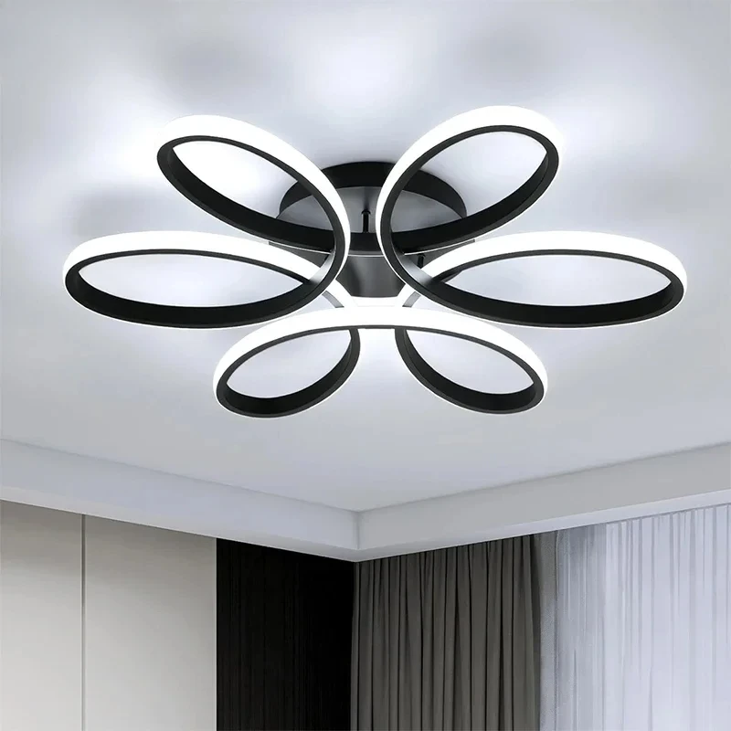 Modern LED Ceiling Lights June Grass Lighting Living Room Corridor Balcony Villa Bedroom Indoor Decor Black White Lamps Lustre