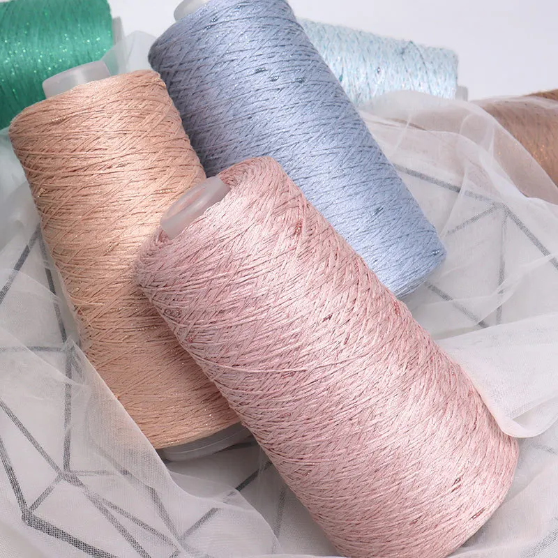 250g Mulberry Silk Spun Cotton Yarn Summer Thread with Low Profile,Cool Feeling, Skin Friendly, Breathable, Handmade DIY