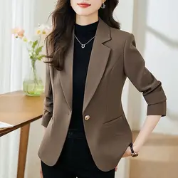 2024 Spring Autumn Western Style Suit Jacket Women's New Temperament Top High-end Sense Slim Fit Slimming Casual Small Suit