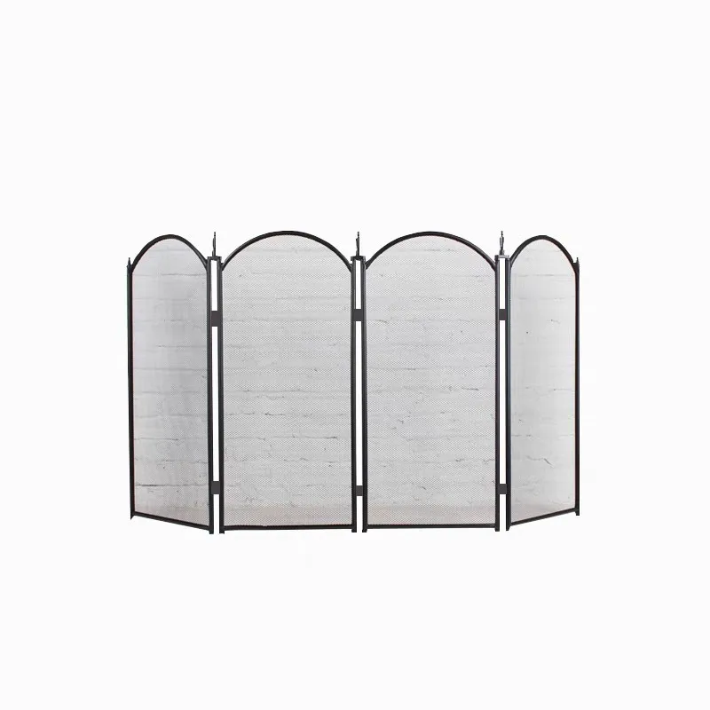 Fireplace screen, mesh, real fire prevention screen, tool, guardrail partition, iron folding screen decorative rack