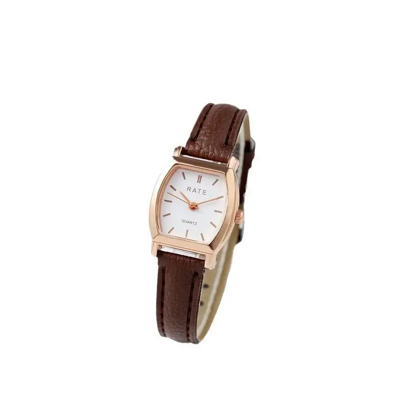 The new trend of simple personality retro style small barrel watch students  women quartz belt watch