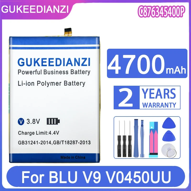 

Сменный аккумулятор GUKEEDIANZI C876345400P 4700 мАч для BLU V9 V0450UU