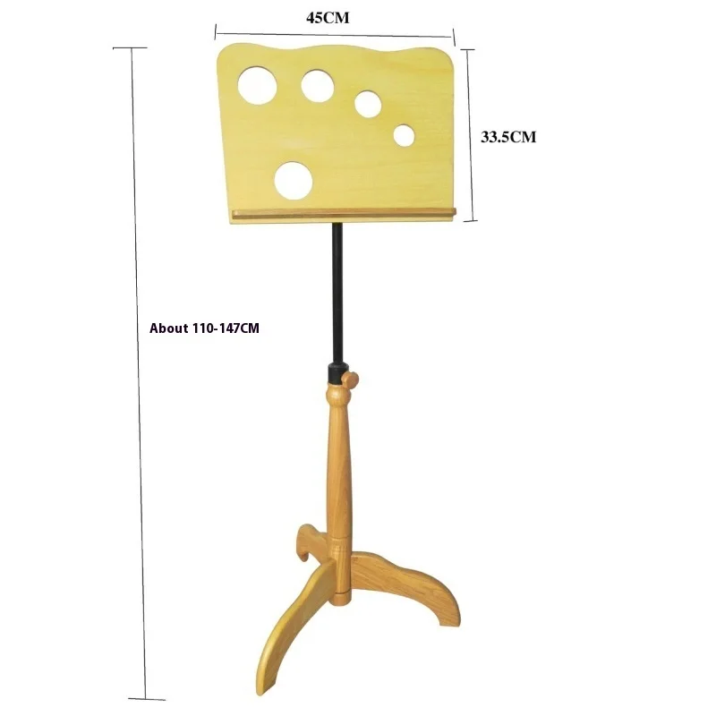 Wooden Music Stand with Iron Leg for Guitar & Keyboard Steel Material for Spectrum Table Musical Instrument Stand