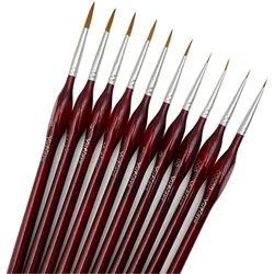 10Pcs Detail Paint Brushes Extra Fine Detail Miniature Paint Brush Set fine Paint Brush for Miniature Painting Small Scale Mode