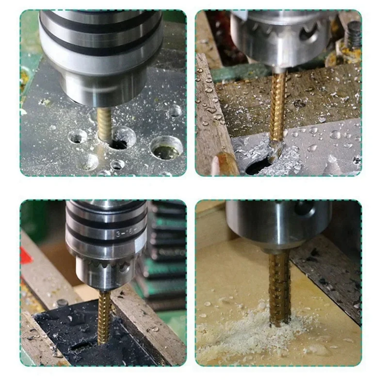6PCS/Set Titanium Coated Drill Bit Spiral Jagged Saw Drill Bit Composite Drill Bit Twist Drill Bit