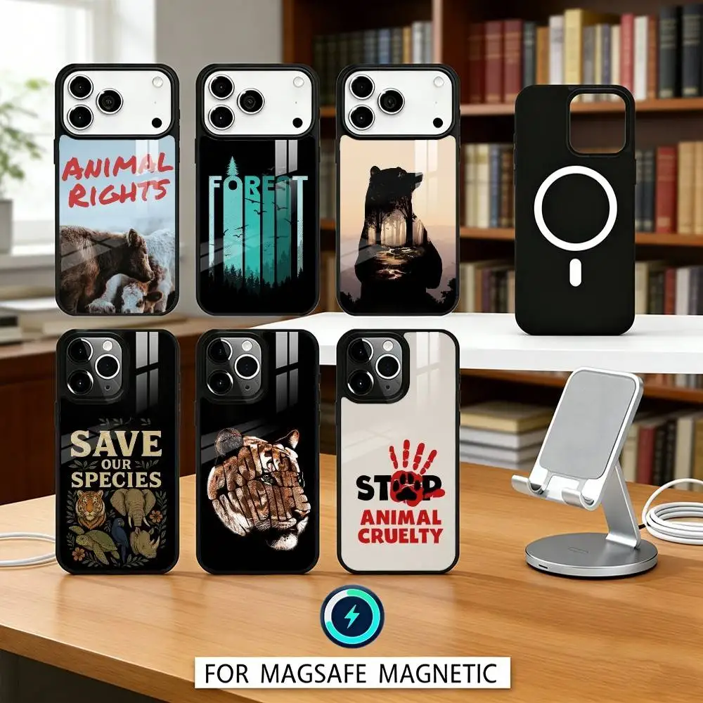 

Protect wild animals Phone Case For iPhone17,16,15,14,13,12,Pro,Max,Magnetic For Magsafe Wireless Charging