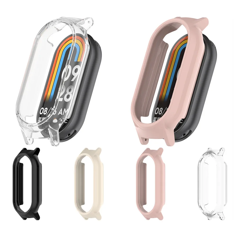 غطاء حماية لهاتف Xiaomi mi Band 8 8NFC / Band 9 إصدار خاص من السيراميك عالي الجودة PC ساعة ذكية رفيعة واقية نصف ملفوفة t