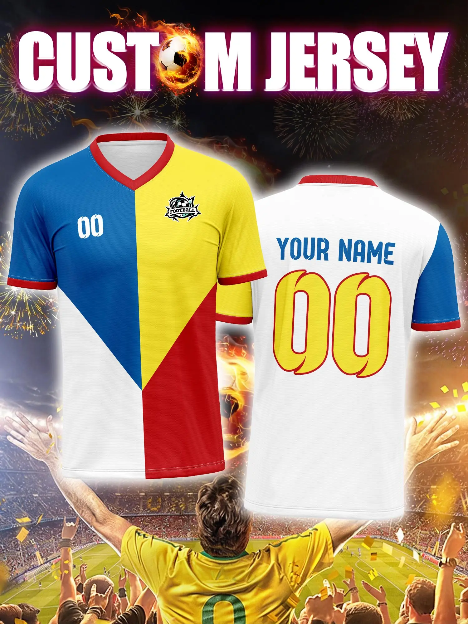 

Футболка для болельщиков с индивидуальным дизайном, номером и именем, онлайн-дизайнерская футболка для фан-клуба с возможностью персонализации.