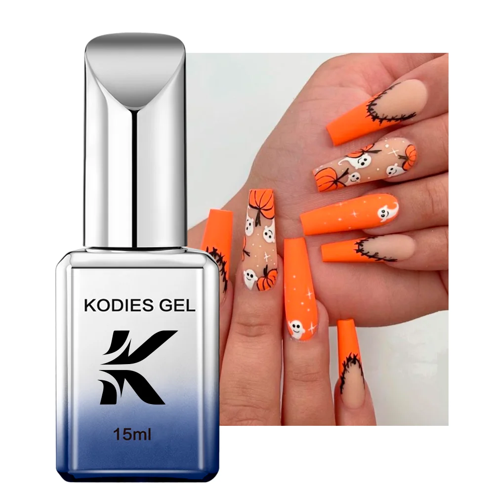 KODIES GEL Fall Gel Nail Polish Halloween Orange Brown Gel Polish 15ML Semi Permanent UV/LED Manicure Winter Hybrid Gel Lacquer