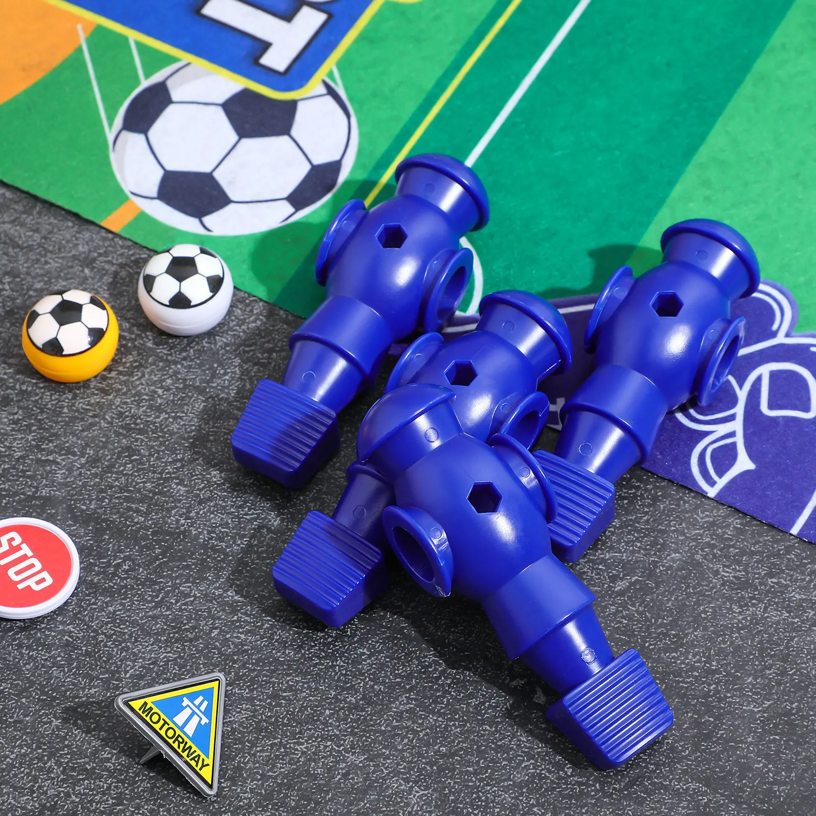 

4Pcs Foosball Player Set Table Soccer Men Replacement Parts Bright Color Resin Material Crack Resistant for Desktop Football