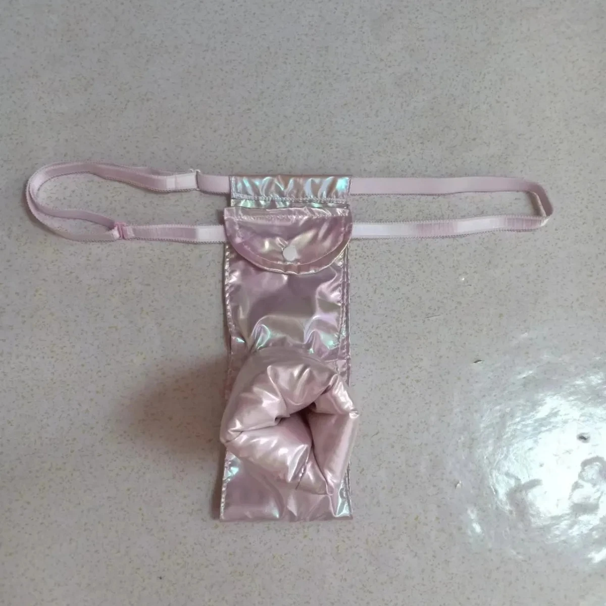 Man's Handmake Sexy T-Briefs Laser Hologram Bondage