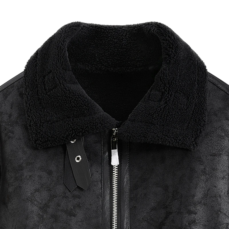 الشتاء سميكة الدافئة أفخم الرجال الملابس عالية الجودة سترة جلدية مريحة مقاومة للرياح Roupas Masculinas سستة سترات #5