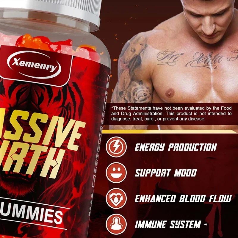 Massive Girth Gummies for Men - Energy Booster, Promote Muscle Growth, Strengthening, Energy and EnduranceSupplements - Image 4