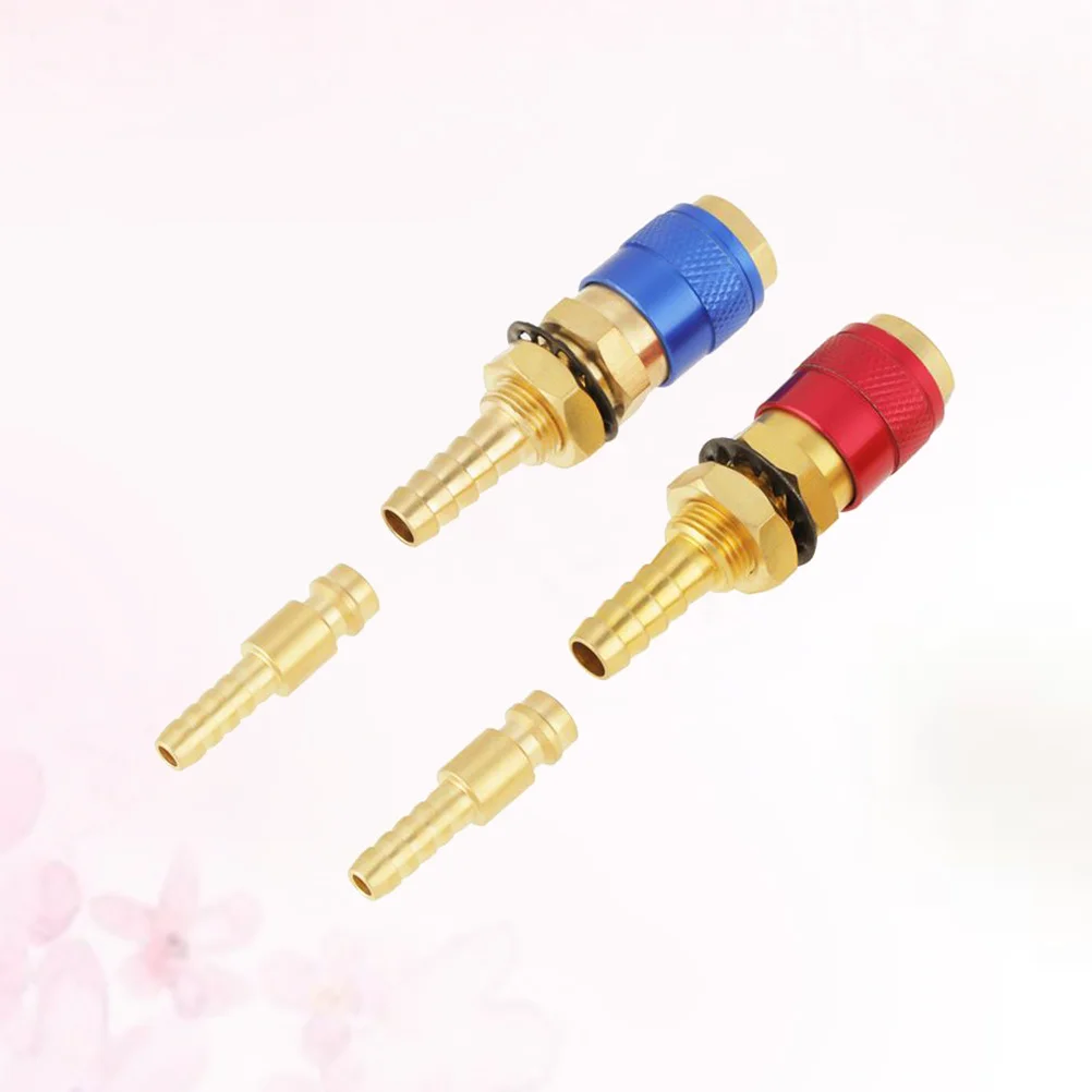 

4Pcs Gas Water Quick Connector Tips for Mig Tig Welding Tool Suitable for Standard Binzle Euro Torch Easy Use Blue Red