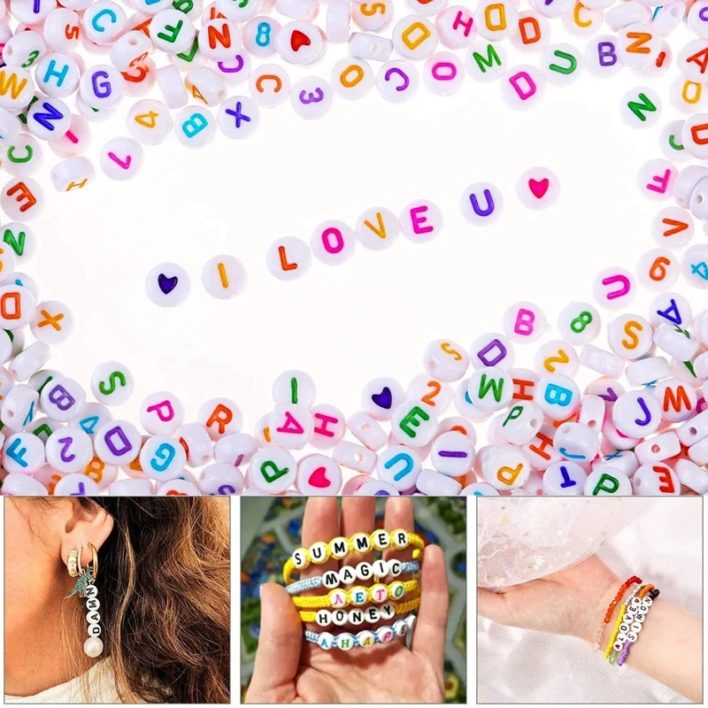 3Mm Glass Seed Beads And Alphabet Letter Beads Set For Jewelry Bracelets Making, Beads With Assorted Round Letter Beads