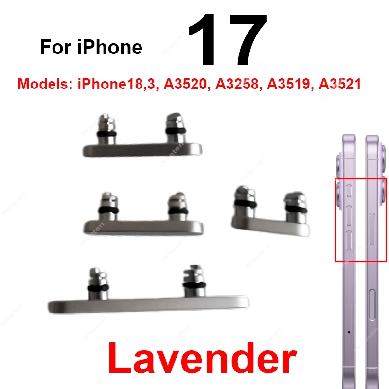 For iPhone 17 17 Pro Max 17Pro On Off Power Volume Side Button Up Down Volume Power Button Switch Replacement Accessory Parts