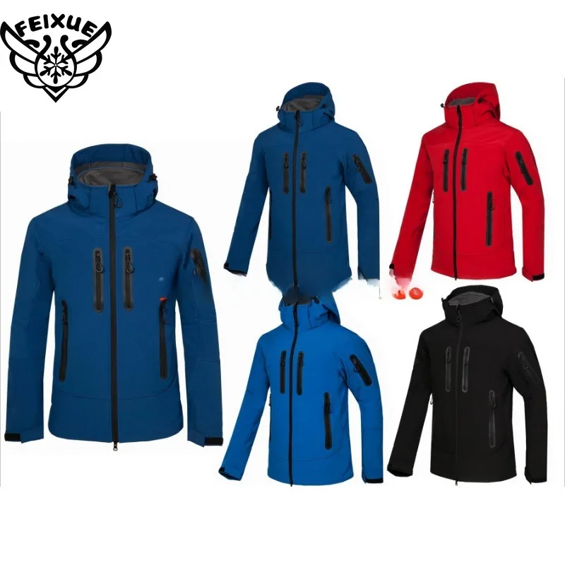 

Outdoor Fishing Suit Softshell Men Waterproof Fleece Thermal Outdoor Hooded Hiking Coat Ski Trekking Camping Hoodie Clothing
