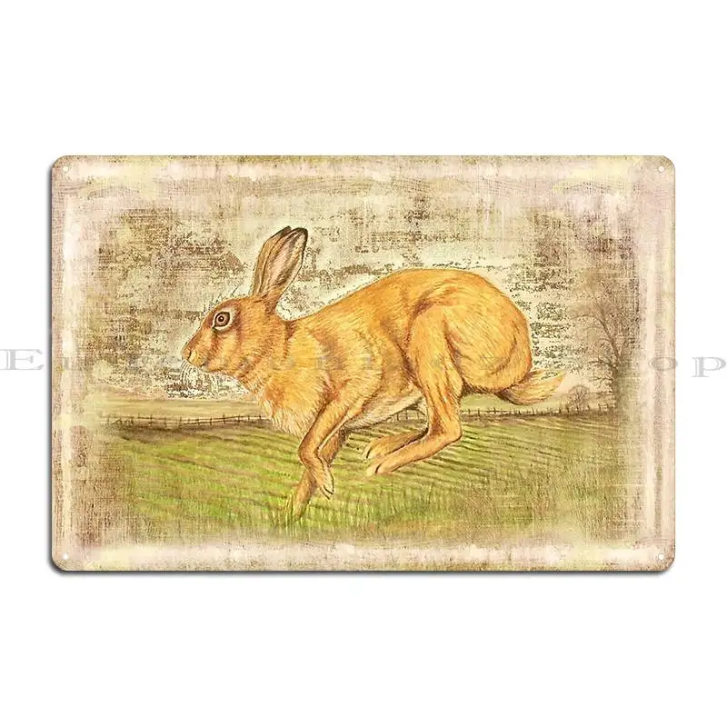 Vintage Country Hare Metal Sign Customized Party Living Room Design Kitchen Tin Sign Poster