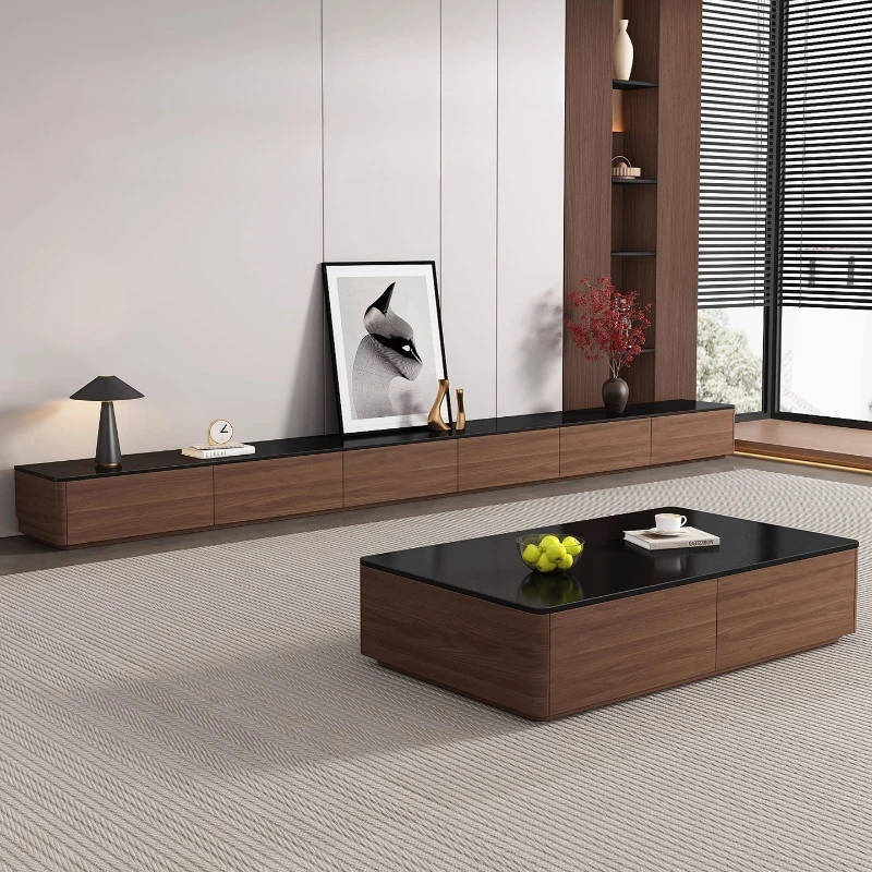 Mueble de TV de biblioteca de diseño, mueble de TV único de madera de nogal, estante de televisión, salón, Tv móvil, muebles de mediados de siglo