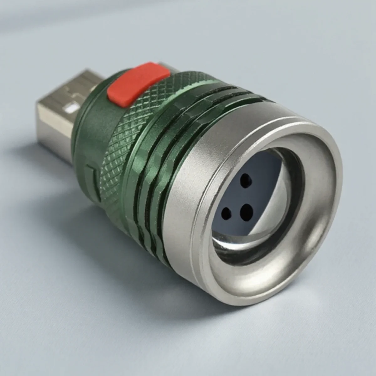 

Портативный мини-фонарик из алюминиевого сплава, перезаряжаемый через USB, 3 режима масштабирования, мощный источник освещения