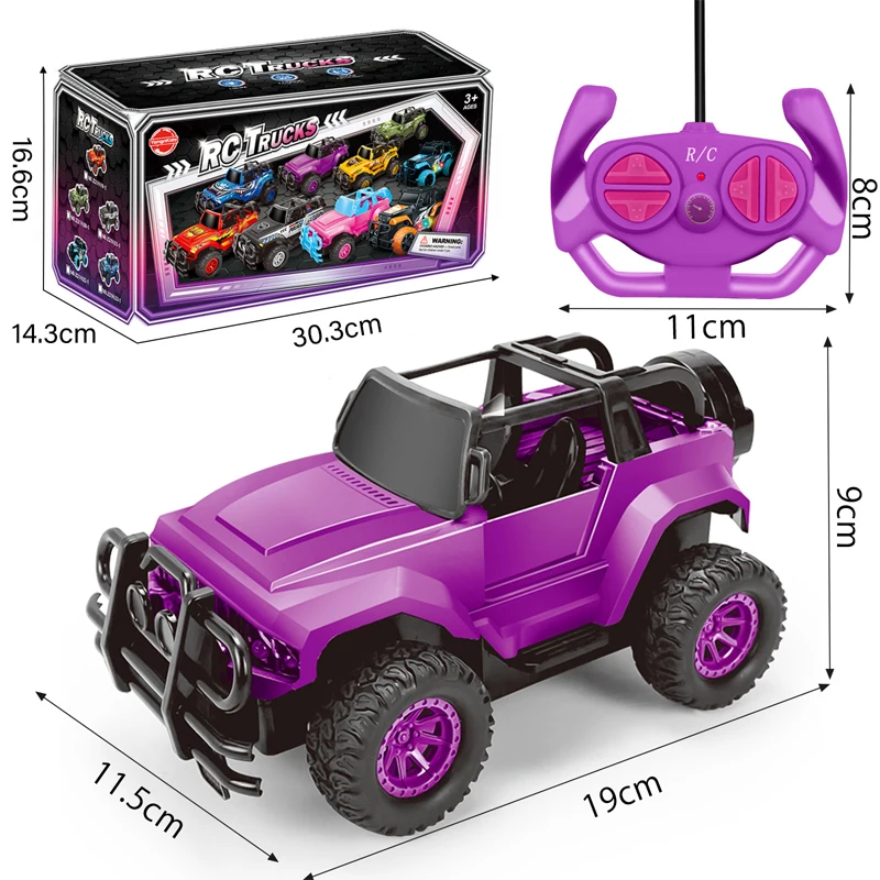 Carro de controle remoto sem fio infantil, quatro canais, simulação jipe, veículo off-road, modelo de carro de brinquedo