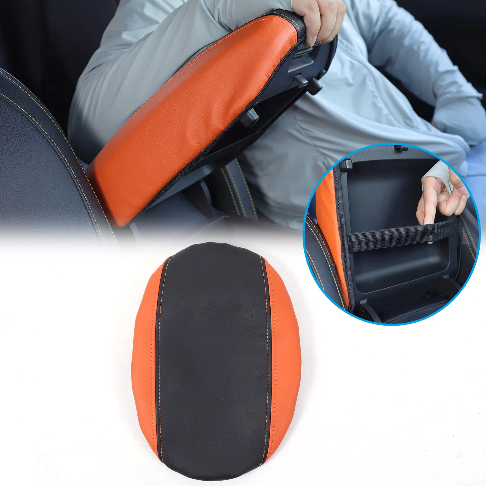 بو الجلود مسند الذراع غطاء وسادة مسند الذراع غطاء لفورد رينجر 2023 -2025 مركز وحدة التحكم غطاء مسند الذراع صندوق حماية الملحقات