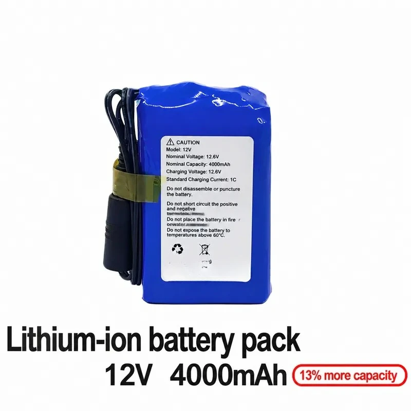 for Lede 12V 11.1V 12.6V Lithium Battery 4000mAh Polymer Li-ion Battery Pack with Protection Board