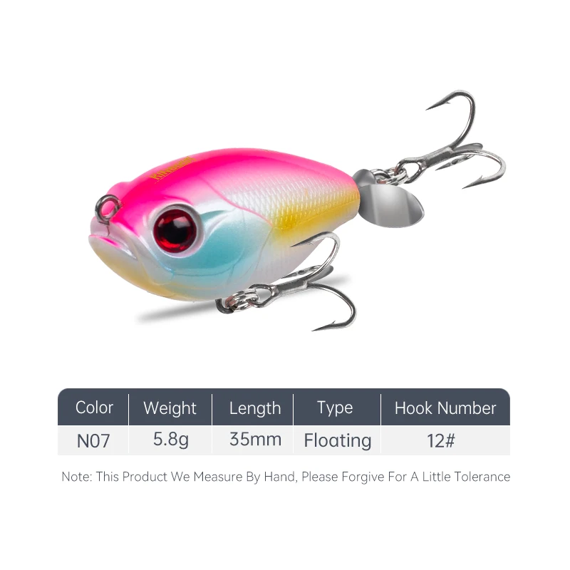 Kingdom Angelköder, 35 mm, 5,4 g, Topwater Whopper Plopper-Köder, schwimmender Wobbler, künstlicher harter Köder mit Popper, Hechtangeln