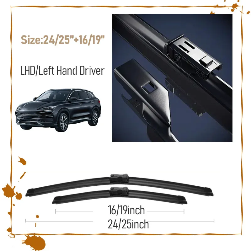 

Car Wiper Blades For BYD Sealion 6 Seal U EV DMI SA3 2024-2027 Front Cleaning Windshield Push Cutter Brush Part Auto Accessories