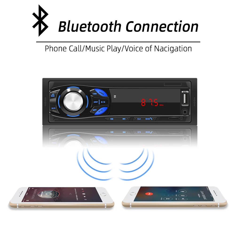 BQCC Car Stereo Player FM Radio 1 din MP3 Player Digital Bluetooth Car Radio Stereo Audio Music USB/SD with In Dash AUX Input