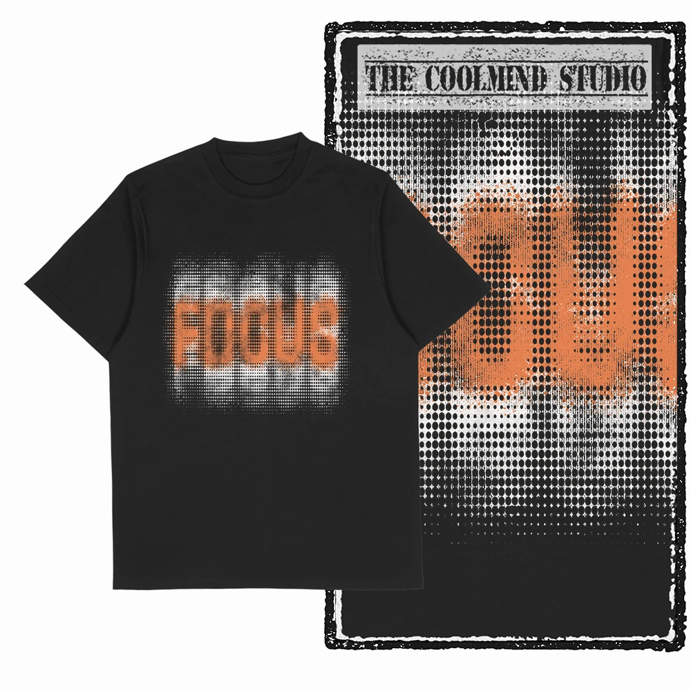 

Coolmind X0123 focus design 100% cotton exclusive graphic men tshirt big size streetwear t shirt for men tee shirts