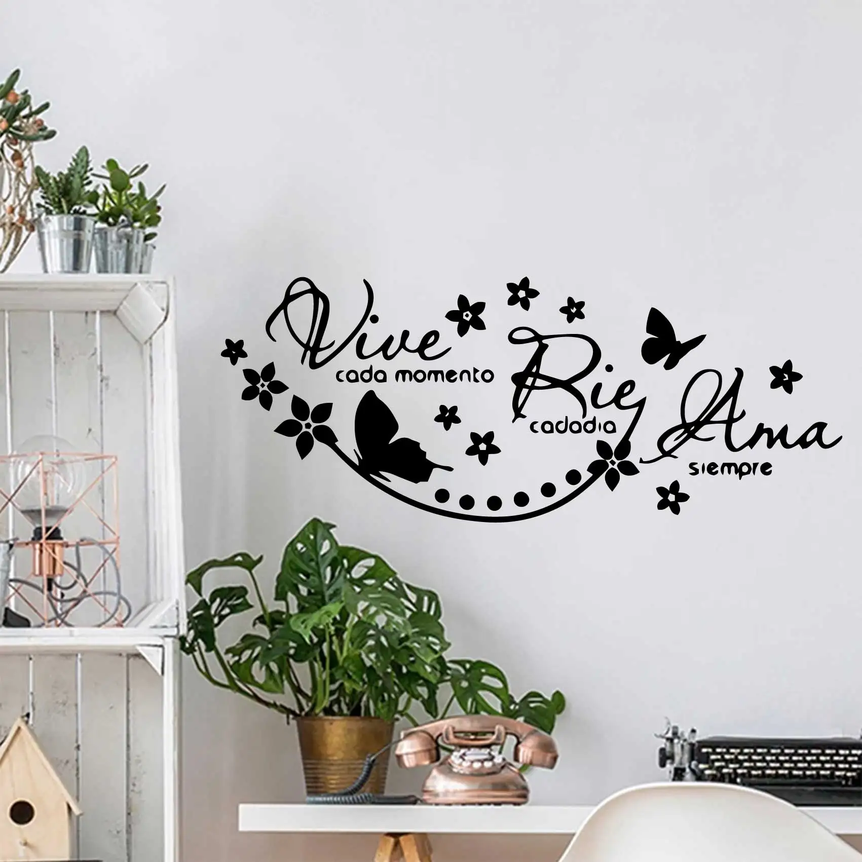 Family Spanish words Self Adhesive Wall Sticker For Living Room Decor spain text Vinyl Wall Art Decal Bedroom Decor