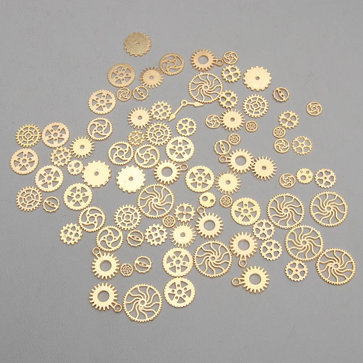기계식 기어 스팀펑크 합금 펜던트 DIY 액세서리 빈티지 골든 톱니 기어 주얼리 제작용 100그램