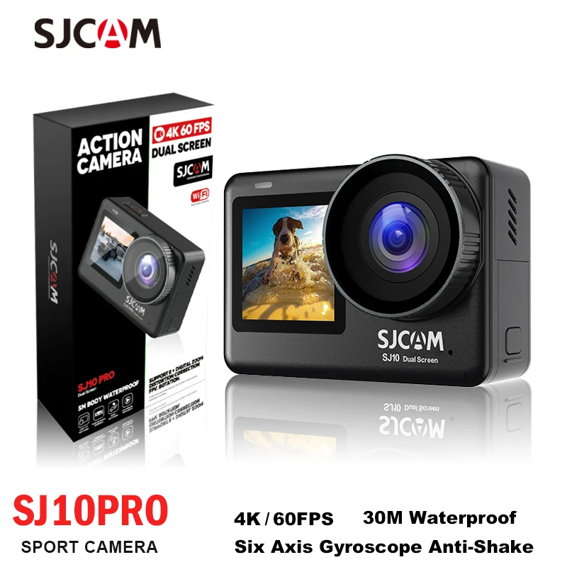 SJCAM SJ10 Pro Dual Screen Action Kamera 4K 2,33" Touchscreen Kamera Wasserdicht 5G WiFi Nachtsicht Aktive HDR Video Sport DV 3