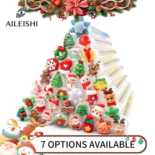 Imagen 1 del producto Tubos de cepillo de pestañas navideños con varitas de rímel reutilizables, aplicadores de maquillaje reemplazables, suministros de extensión de pestañas a prueba de polvo