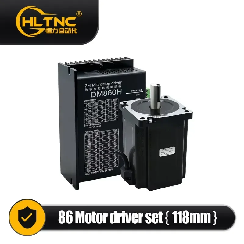 Nema 34 Stepper Motor Driver Kit DM860H 2-Phase Hybrid 86mm 2.0A-7.2A DC 24-110V Microstepper for CNC Milling Machine OEM ODM
