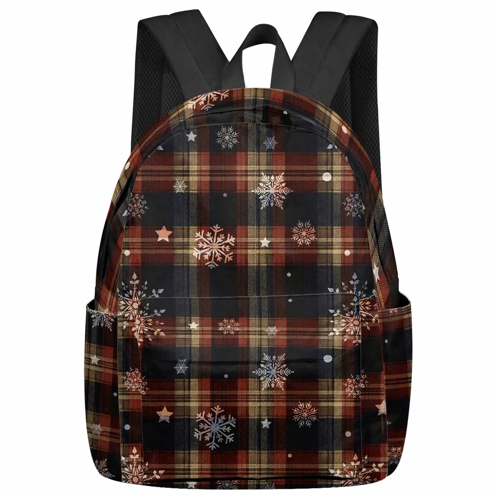 Grid Snowflake Lines  Large Capacity Backpack Men Laptop Bags High School Teen College Girl Student Mochila