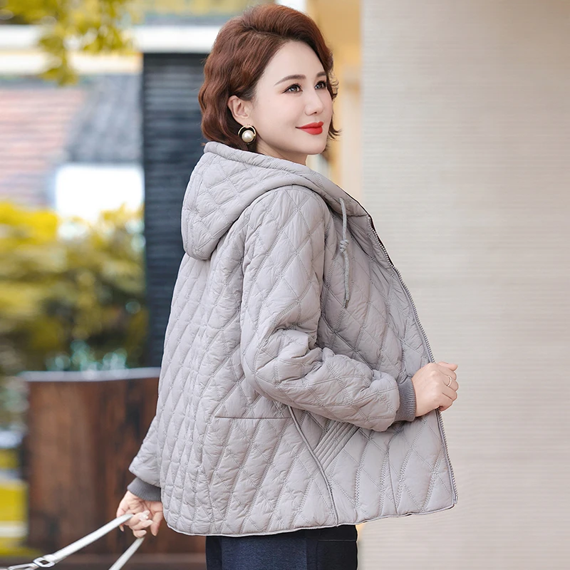 

Thiened Fce Warm Cotton Jaet Coat for Young Mothers Middle Aged And ly Women Casual Sle Polyester Fiber Coat