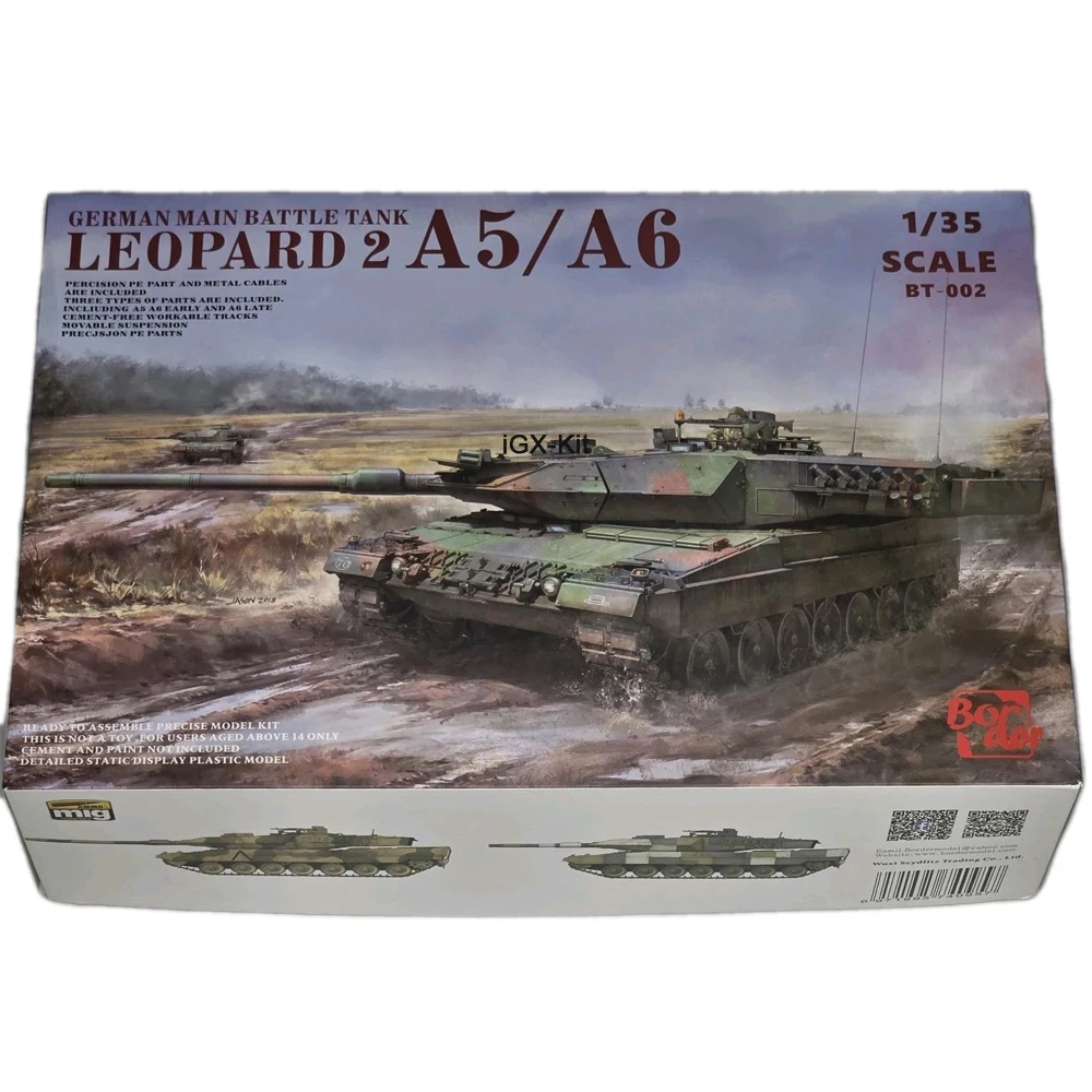 Border BT-002 1:35 Scale Leopard 2 A5 A6   Main Battle Tank MBT Vehicle  Plastic Assembly Model Building Kit