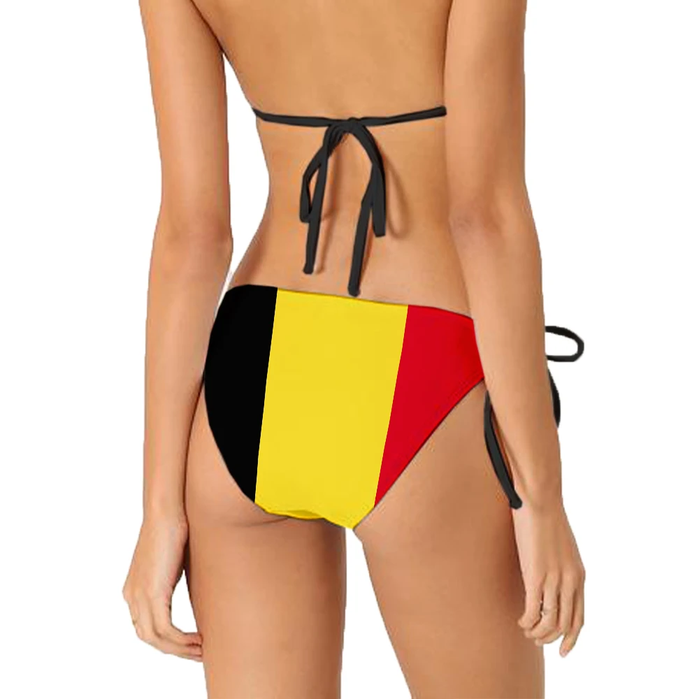 Very popular flag pattern printed bikini suit women's halter low waist sexy swimsuit beach surfing fake holiday gift non-thong