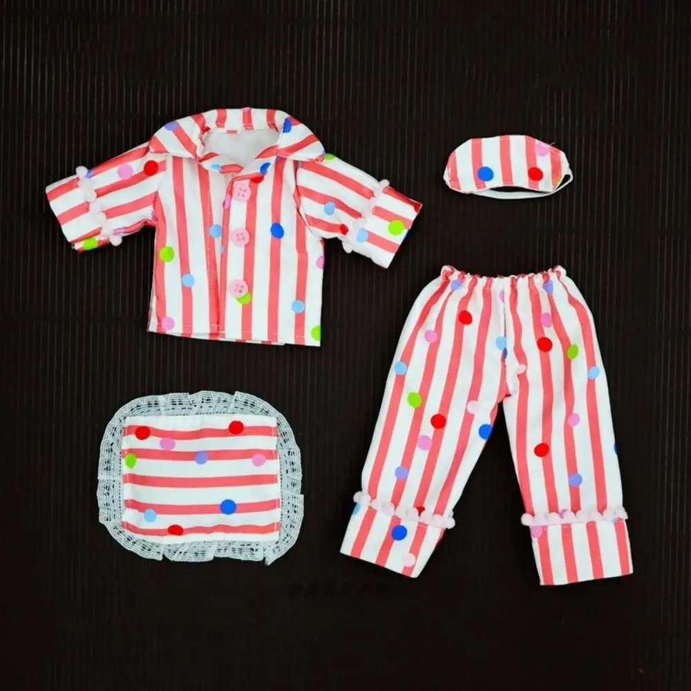 Gestreepte 30 cm pop pyjama vrijetijdskleding aankleden pop slaap kleding handgemaakte homewear BJD poppenkleertjes foto rekwisieten