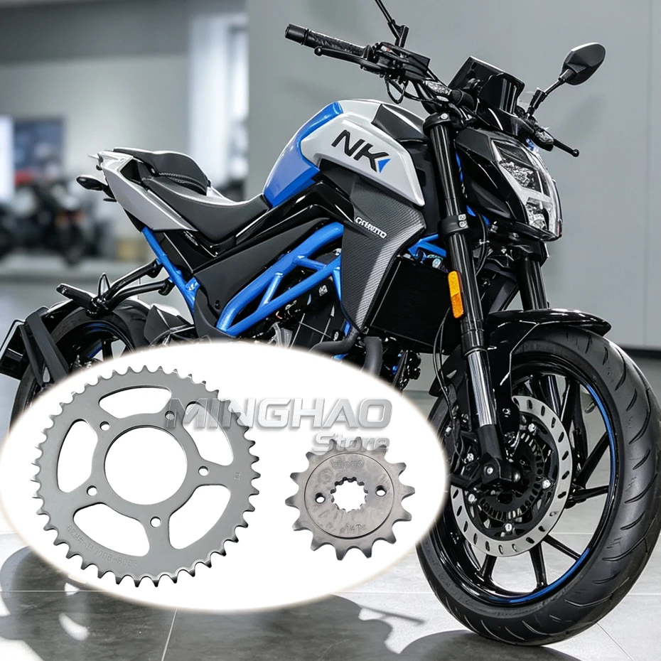 For CFMOTO 250NK 250SR 300NK 300SR Motorcycle Accessories Chain Set Chain Size Chains Wheel Front and Rear Teeth Disc