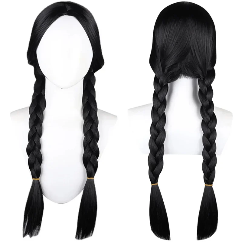 Wednesday Cosplay Wigs Costume TV Wed Day Women Roleplay Fantasia Woman Halloween Carnival Clothes Hair Full Set